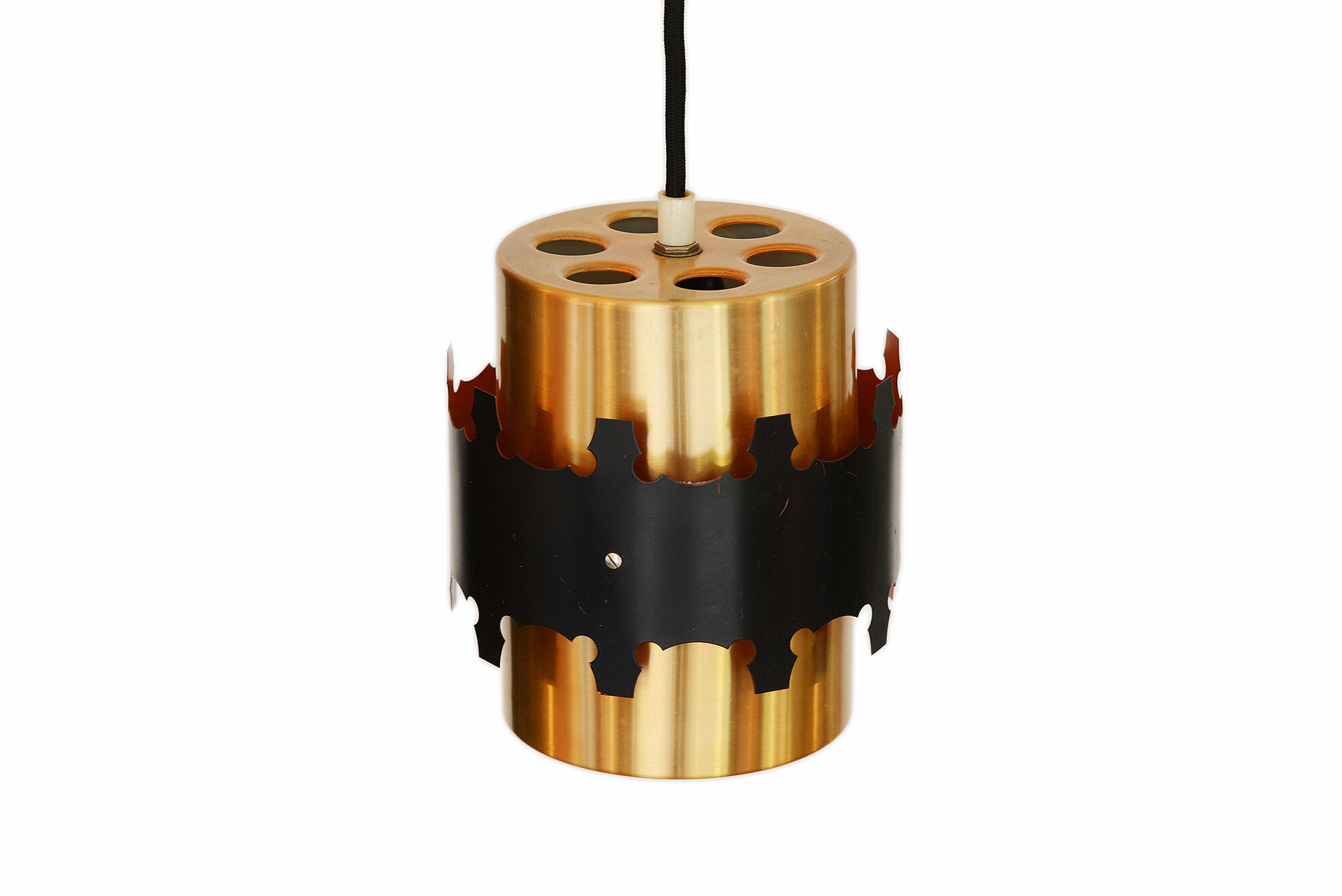 Copper colored aluminum pendant light by Coronell Electro, Denmark 1960