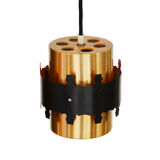 Copper colored aluminum pendant light by Coronell Electro, Denmark 1960