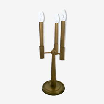 Lampe de table vintage en laiton à trois bras avec un design candélabre, Italie