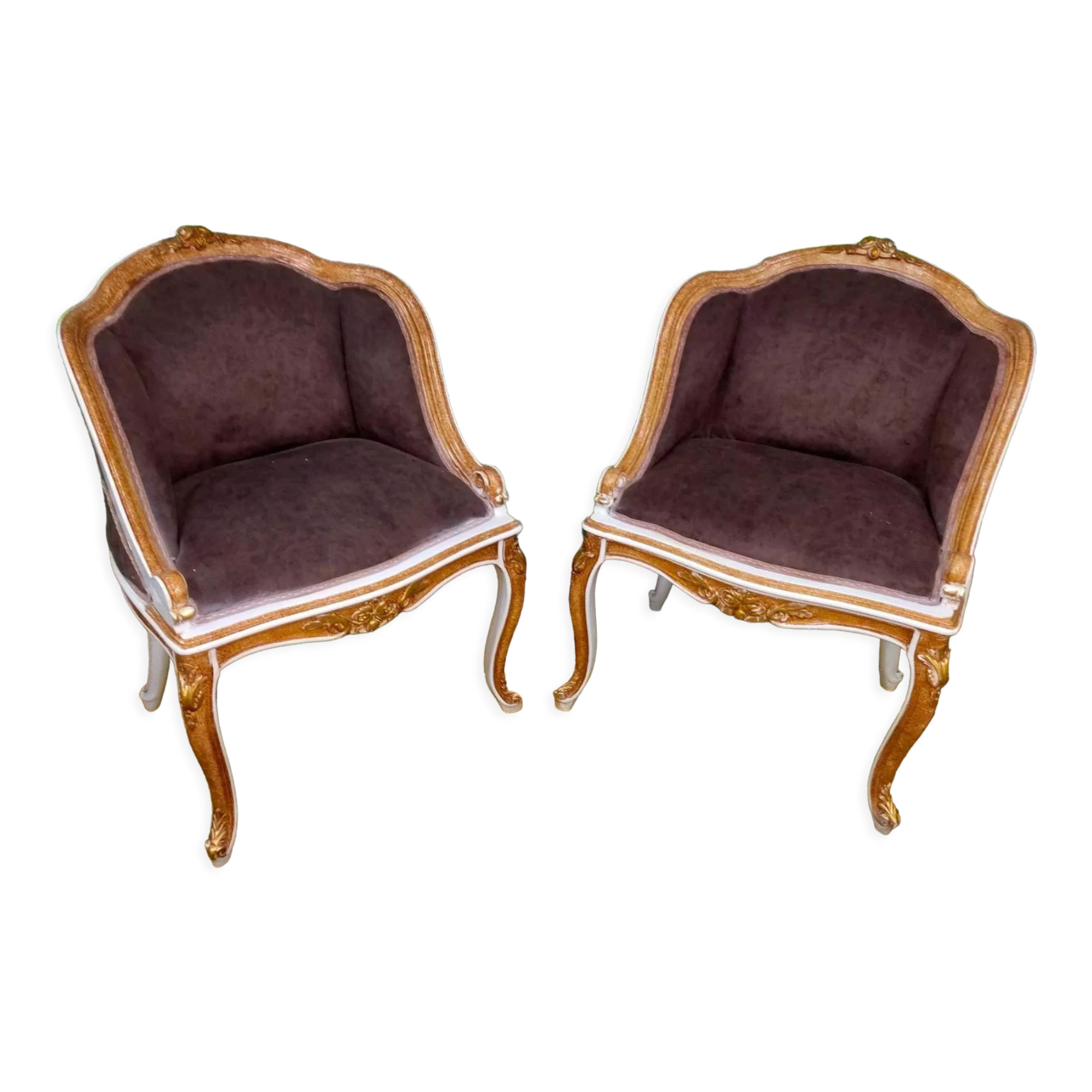A pair of armchairs Louis XV style