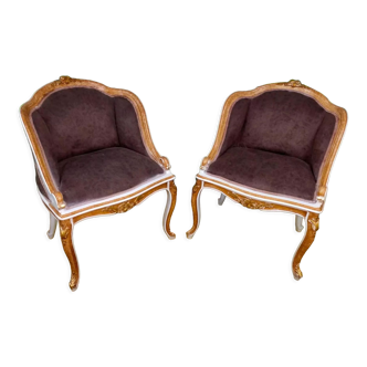 A pair of armchairs Louis XV style