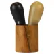Carl Aubock II "The Bombs" salt and pepper shakers, walnut & horn, 1950s