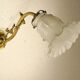 Brass and glass swan neck wall light
