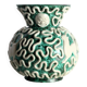 Manufacture Sainte-Radegonde, vase pansu aux mascarons en céramique émaillée