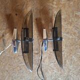 Smoked glass wall lights