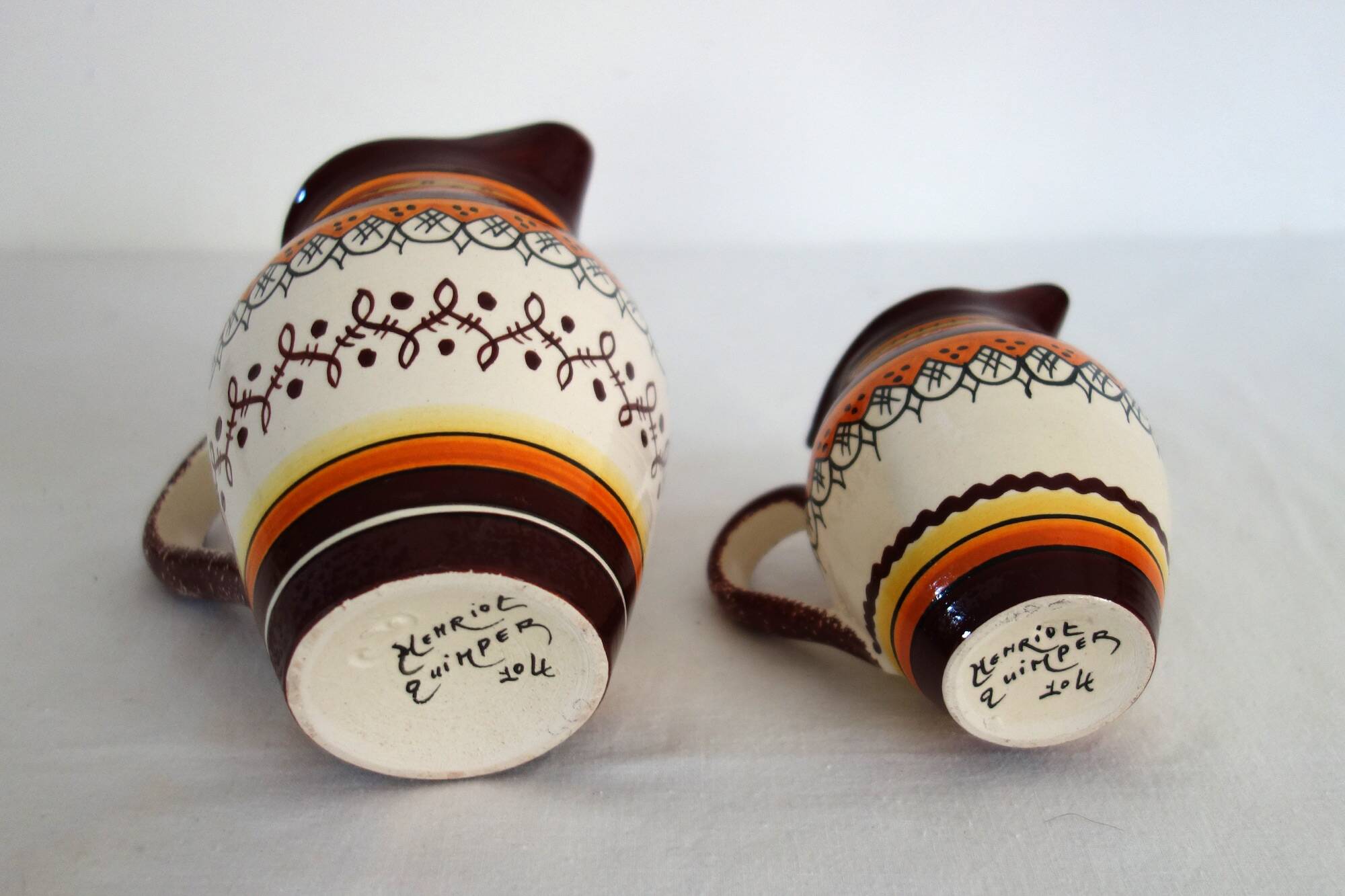 Henriot Quimper earthenware duo coffee service