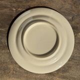 Set of 4 vintage speckled beige stoneware coffee cups.