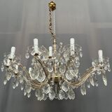 Hand-engraved solid crystal chandelier.