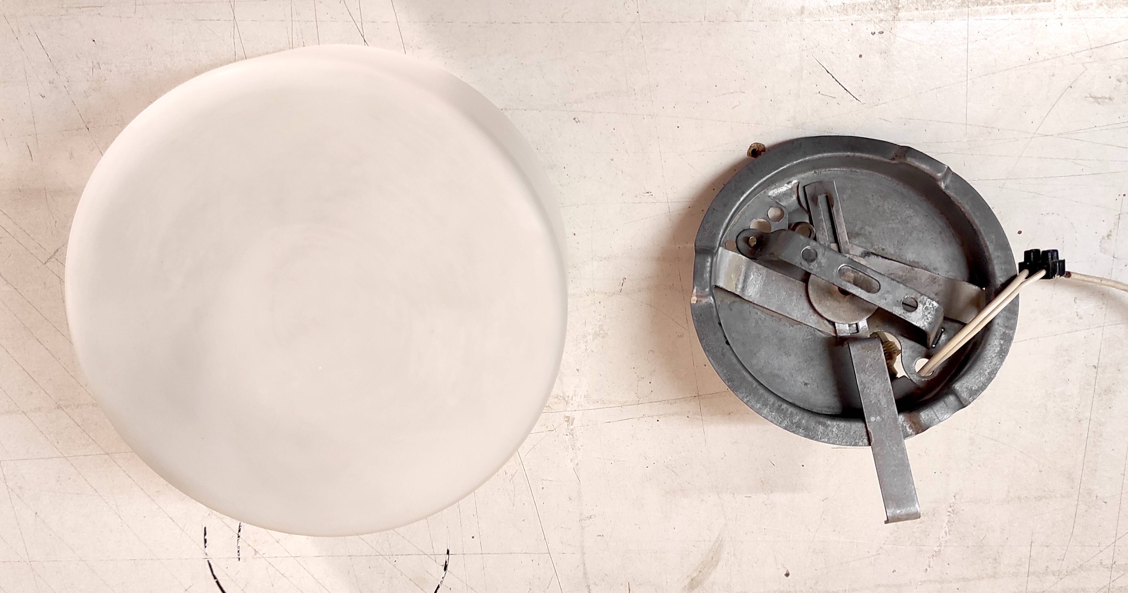 Bauhaus design ceiling light or wall lamp with opaline globe - mid 20th century.