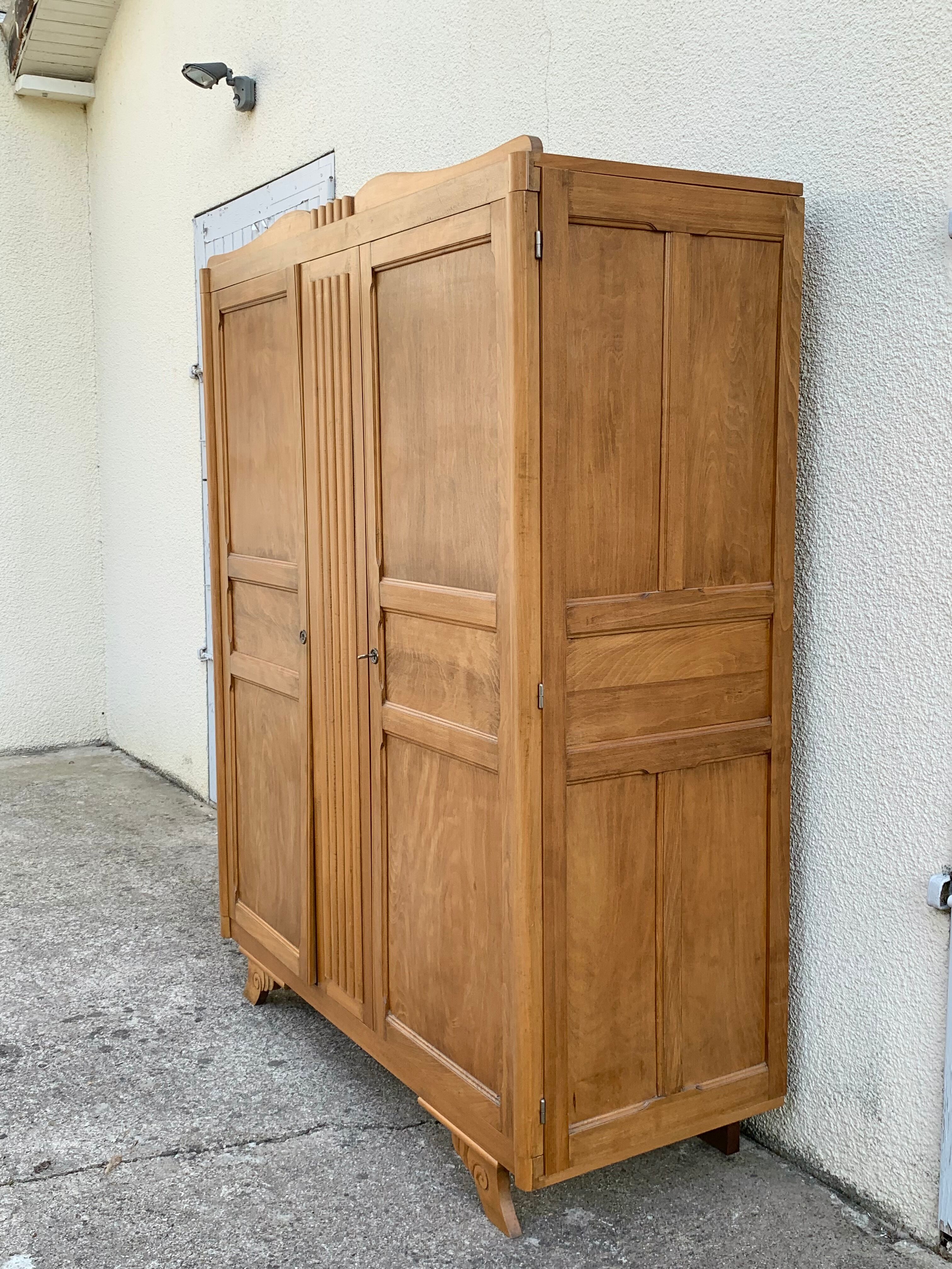 Parisian wardrobe art deco 1930 removable wardrobe beech solid
