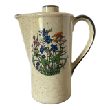 Théière en grès vintage fleurs