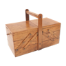 Golden oak sewing cart