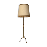 Vintage gilded brass tripod floor lamp