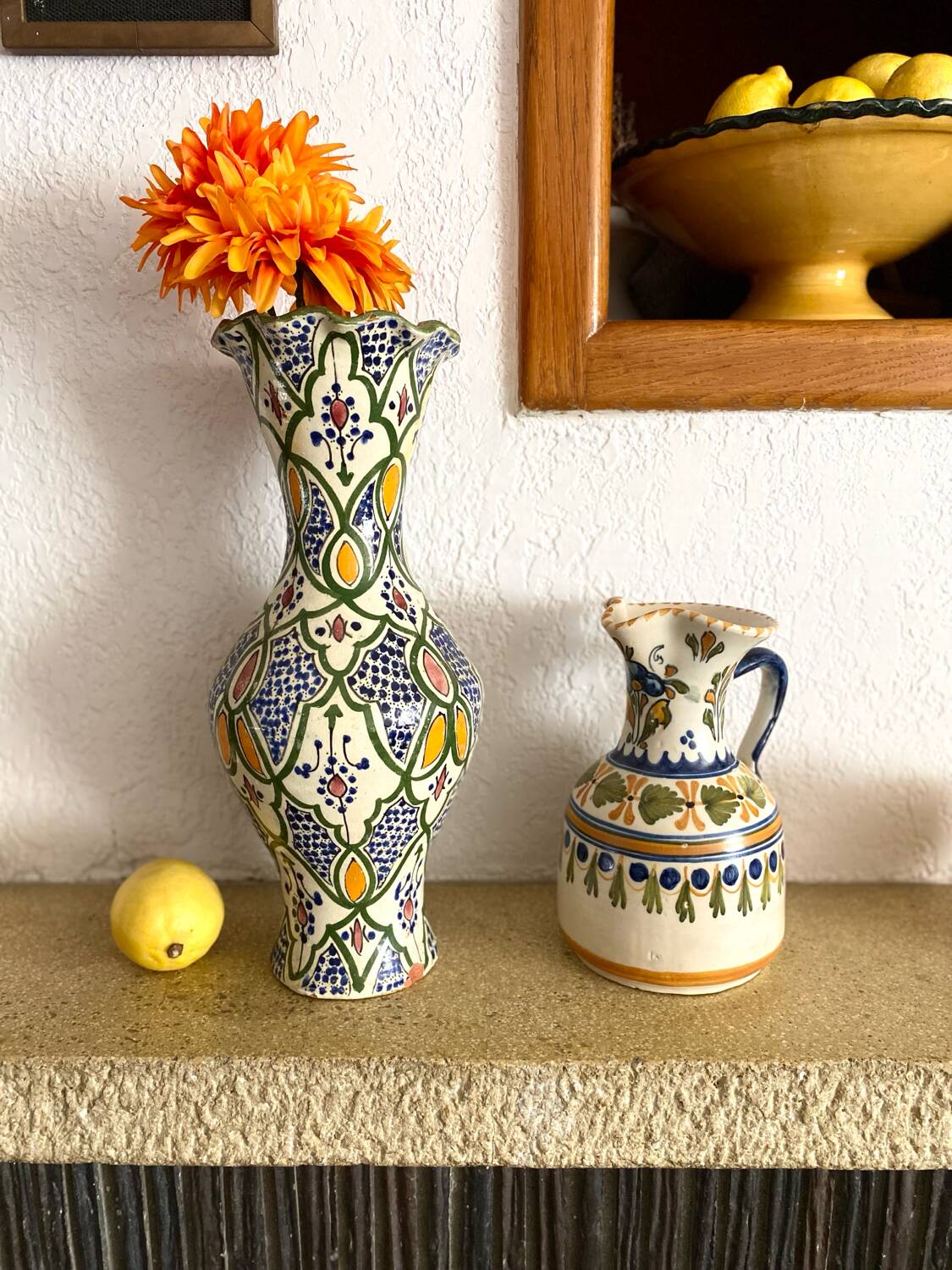 Antique hand-painted ceramic vase