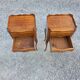 Pair of Louis XV style bedside tables in solid cherry wood.