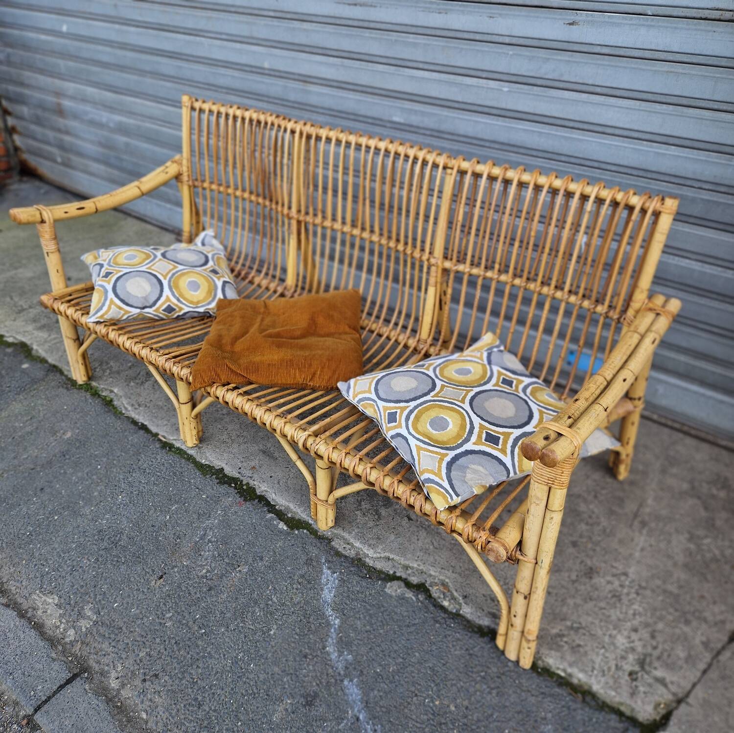 Rattan and bamboo sofa Dal Vera