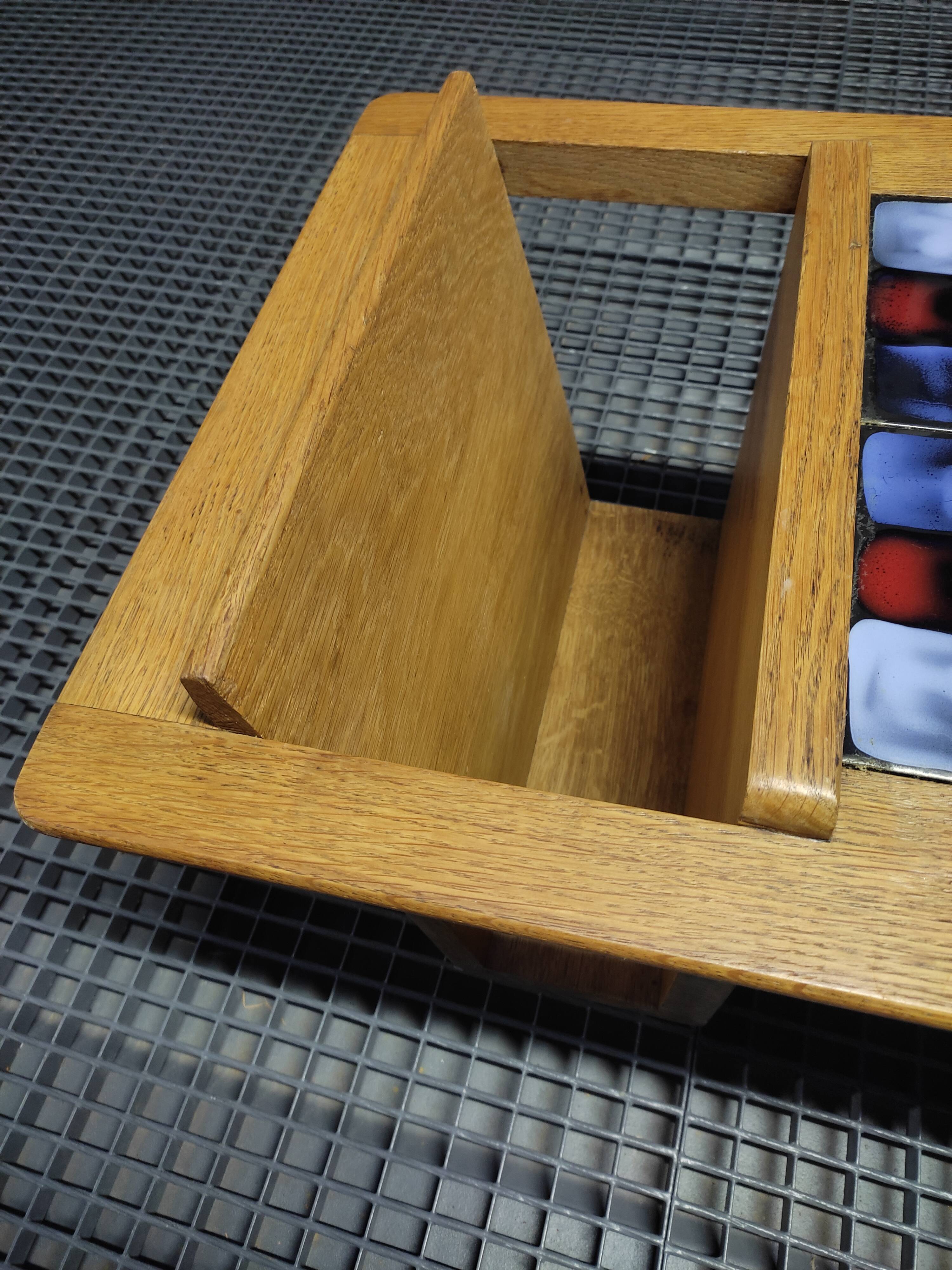 Oak coffee table by Guillerme and Chambron