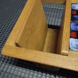 Oak coffee table by Guillerme and Chambron