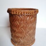 Duo of braided wicker pots