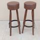 Pair of high vintage brutalist bar stools