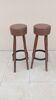 Pair of high vintage brutalist bar stools