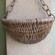 Wall planter, vintage wicker plant door