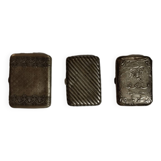 Set of three cigarette cases