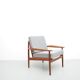 Danish Teak lounge chair in grey by Glostrup, 1950s