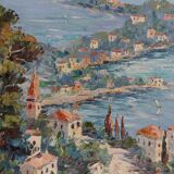 Marine, oil painting of Saint-Jean-Cap-Ferrat, signed H. E. BARGIN, 71 x 63 cm