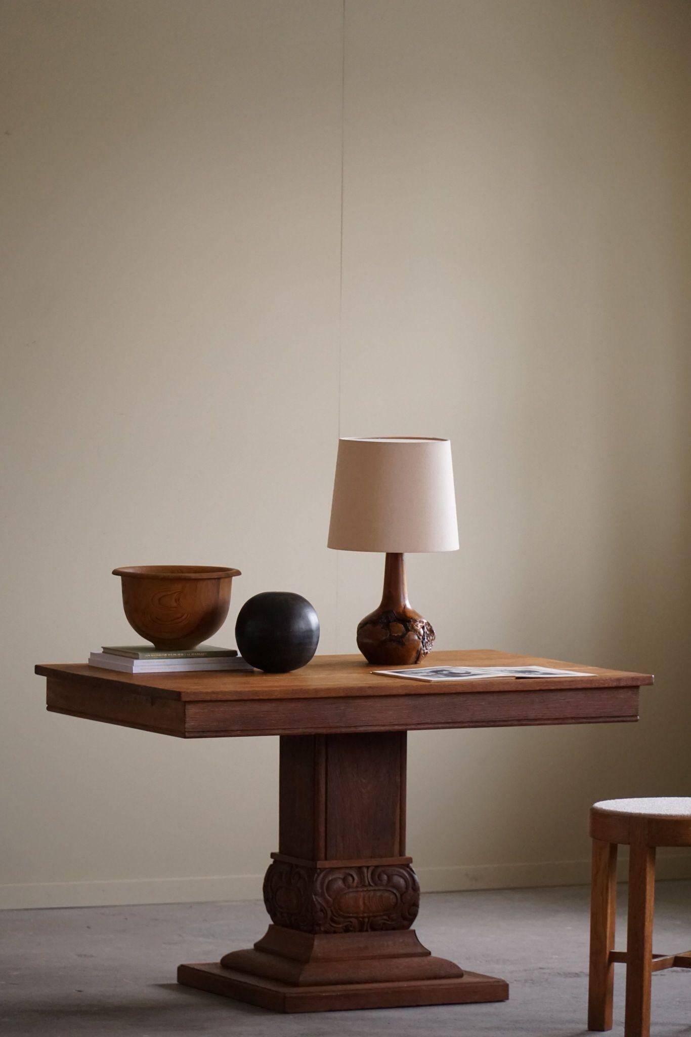 Art Nouveau dining table/desk in oak, early 20th century.