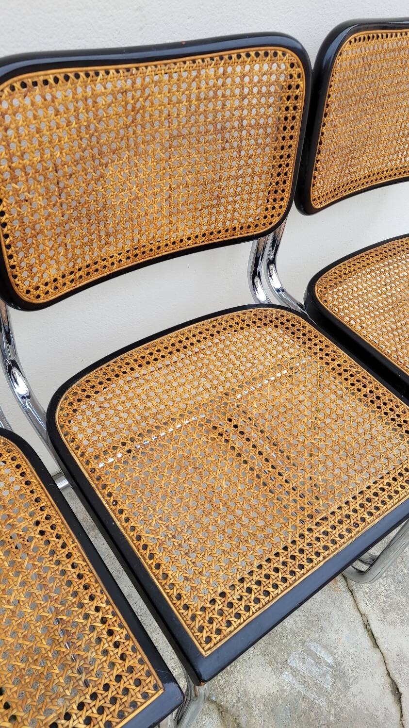 Set of 4 Marcel Breuer cesca black b32 chairs