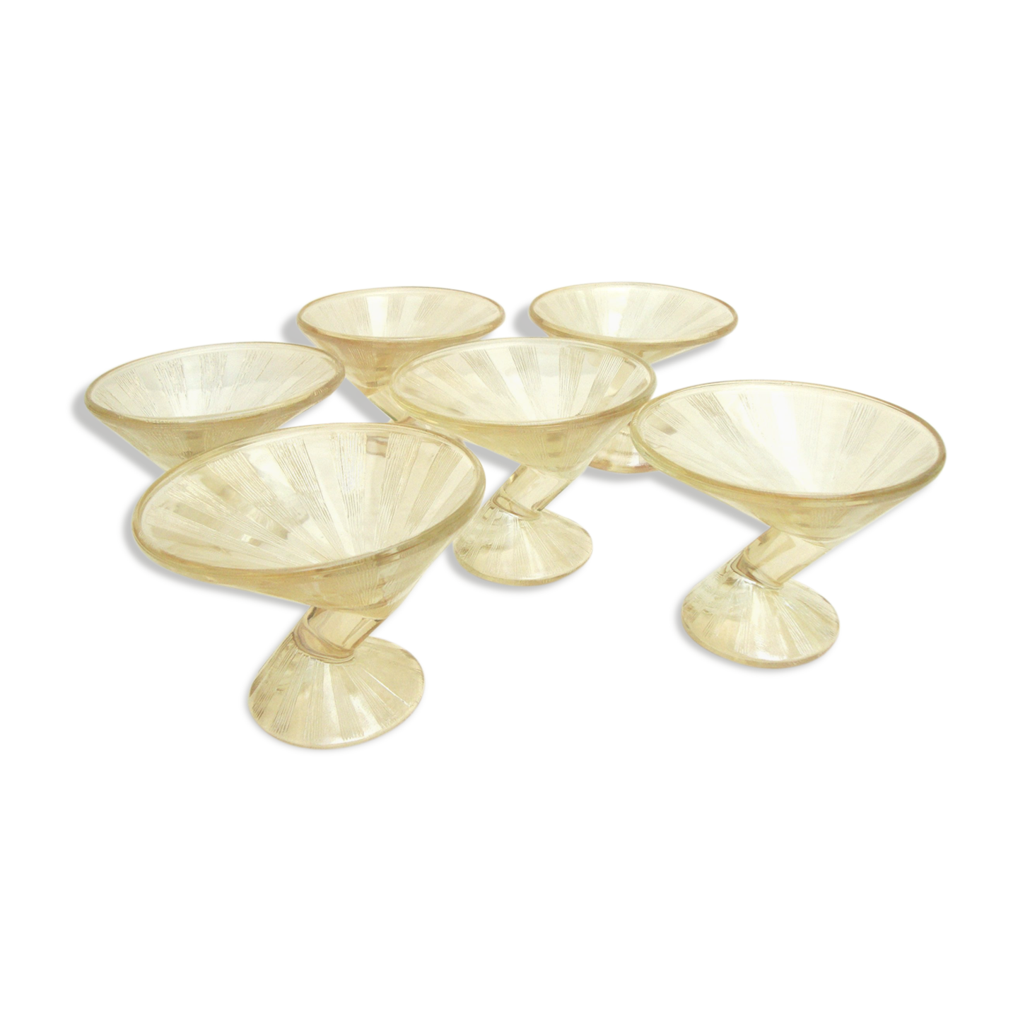 Set of 6 art deco dessert cuts