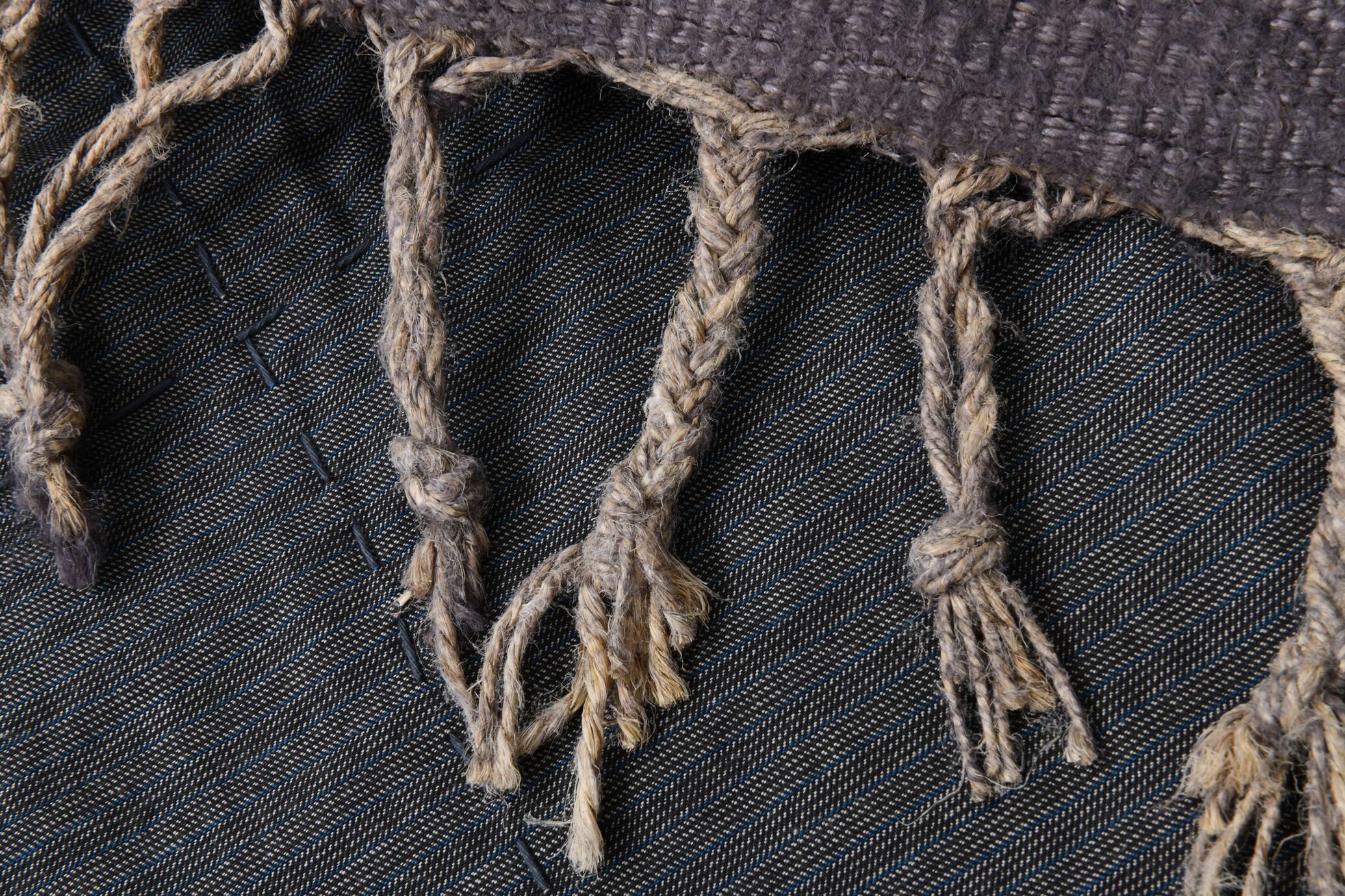 Tapis kilim turc gris 2x8 pour couloir, 56x244 cm
