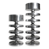 Pair Of Aluminium Contemporary Rimmed Stands