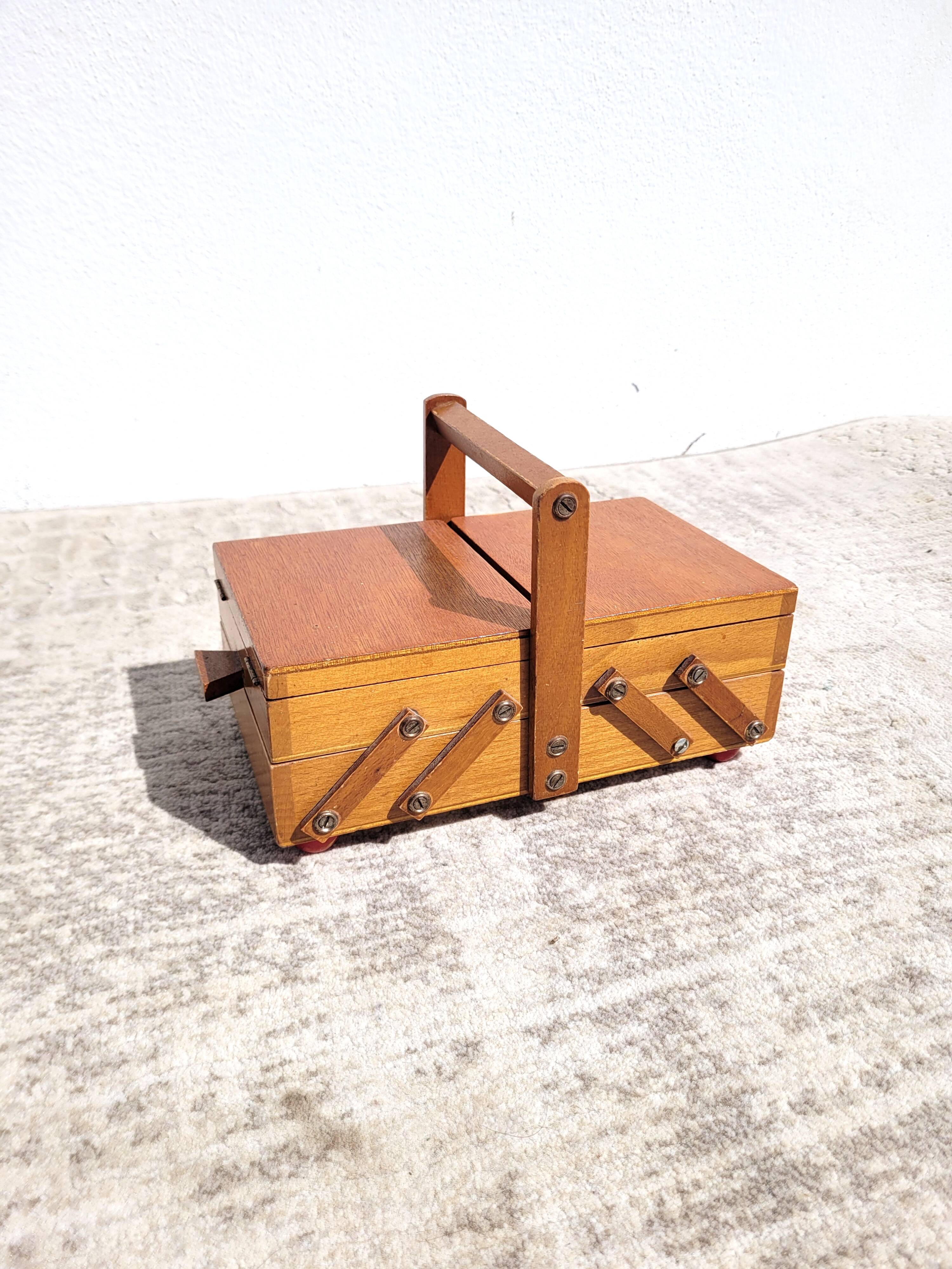 Mini vintage worker or sewing box