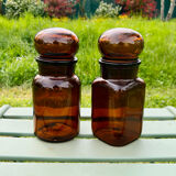 Pair of amber pots