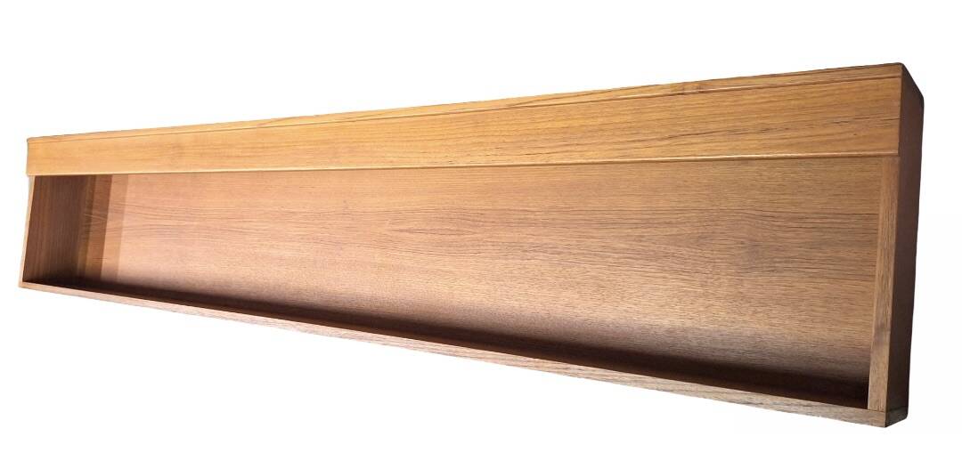 Extra long floating sideboard / wall shelf in teak 210 cm, Denmark 1960s