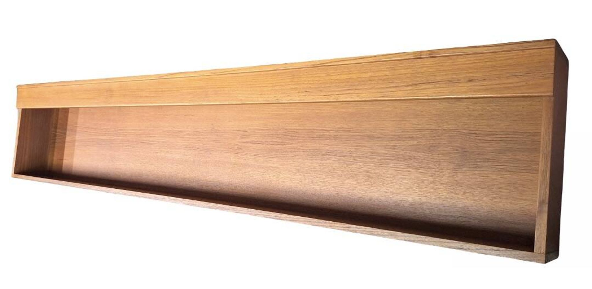 Extra long floating sideboard / wall shelf in teak 210 cm, Denmark 1960s