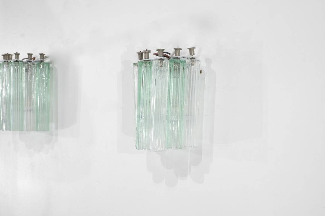 Pair of Murano glass wall sconces, Italy, 1960s.