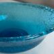 Decorative bowl in blue bubble glass Hand-blown glass