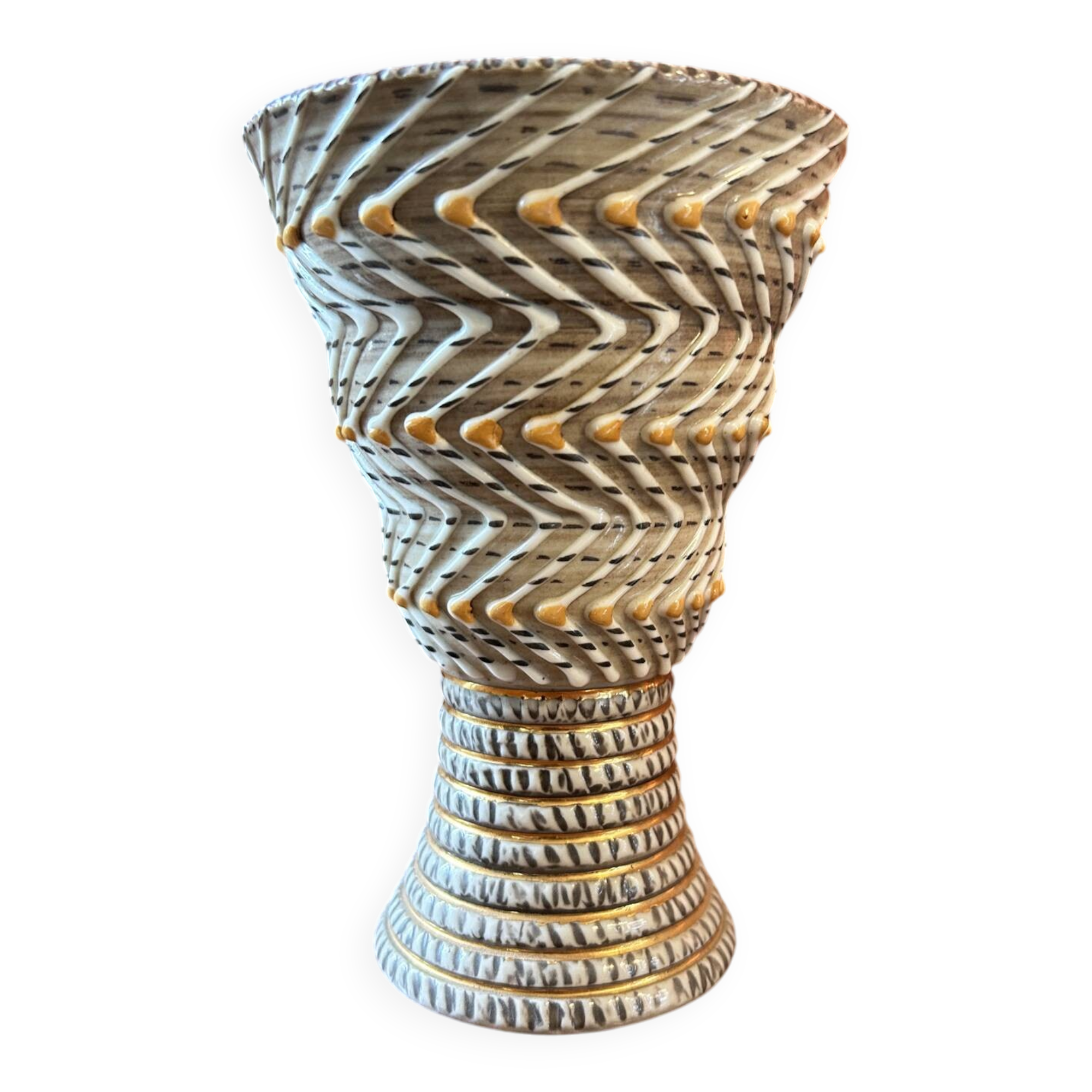 Vintage vase, French ceramic – Breugnot / Brisdoux workshop – 1960s