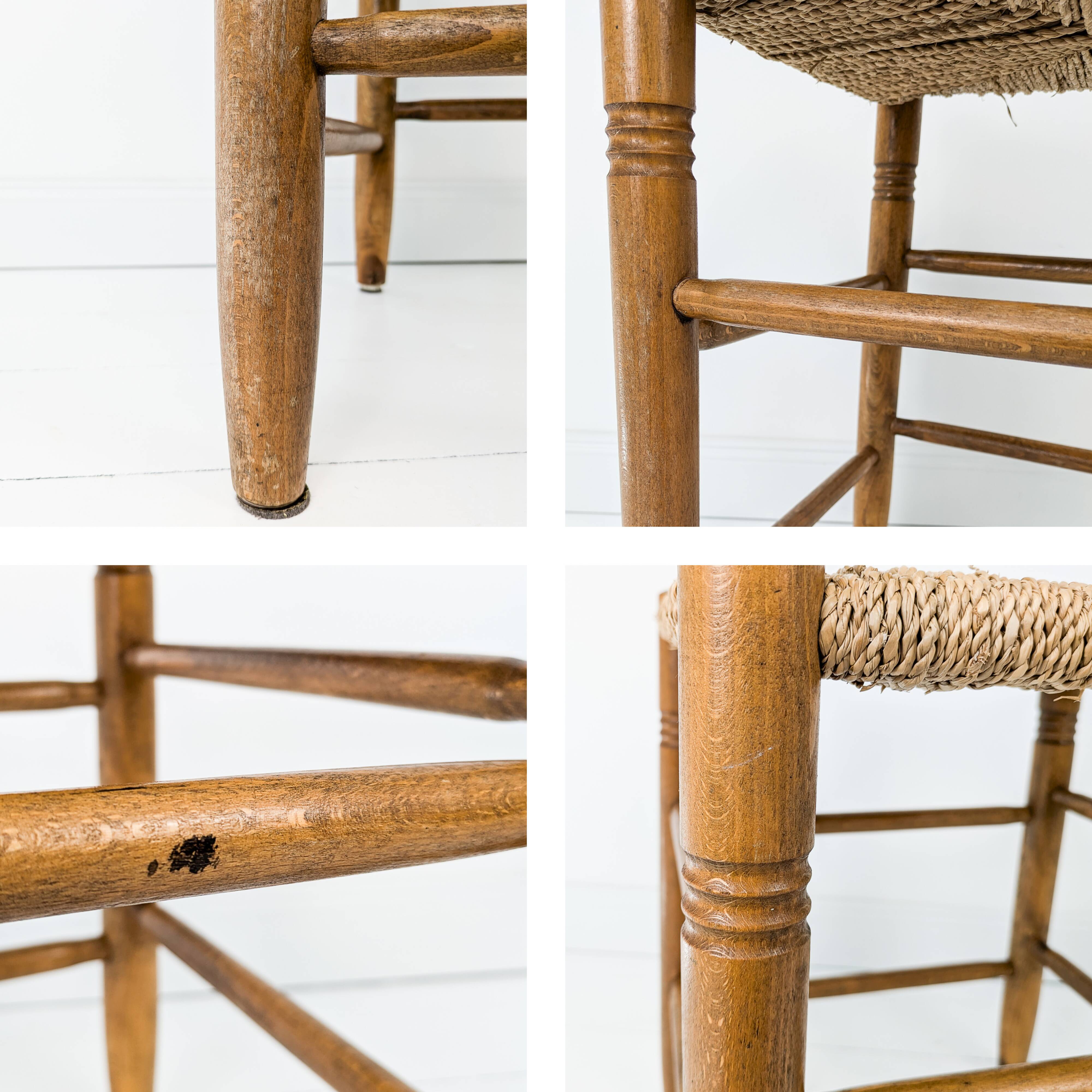 Tabouret mid century rustique