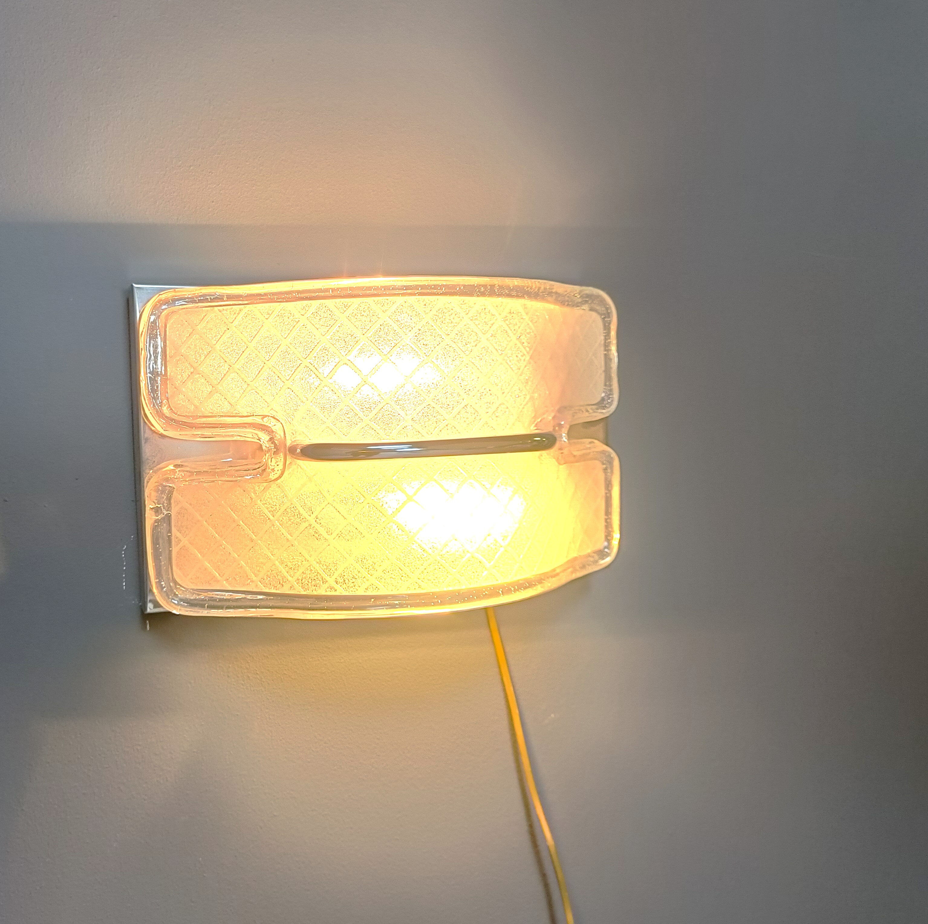 Vintage Murano glass wall lamp, 1970s