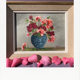 Huile sur toile bouquet d’œillets sauvages