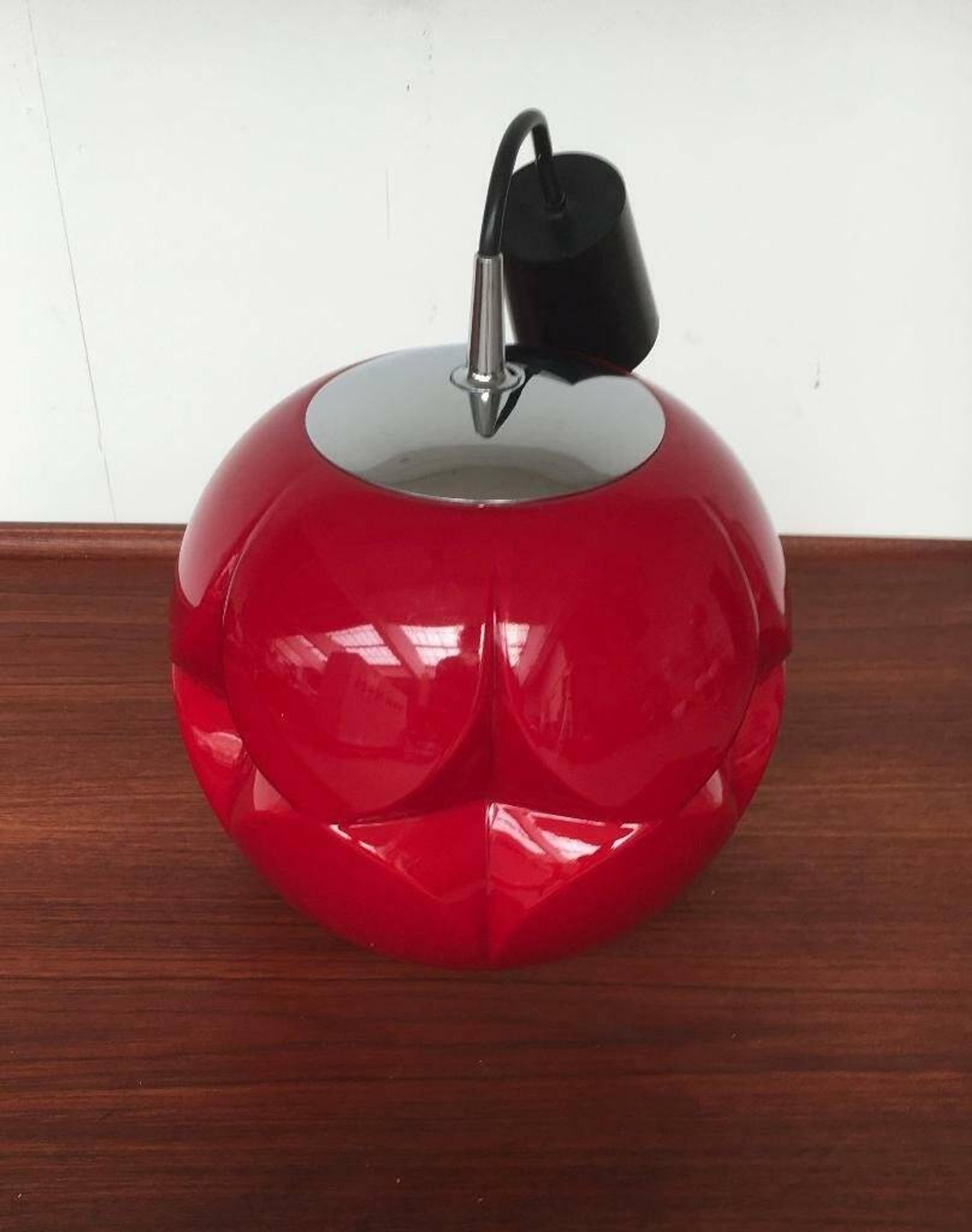 Vintage German space age glass ball pendant lamp by Peill & Putzler, 1970s.