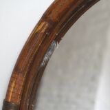 Miroir ovale en rotin