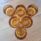 Set of 6 vintage amber glasses, Italy