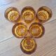 Set of 6 vintage amber glasses, Italy