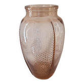 vase opalescent hobnail rose‑pêche"
