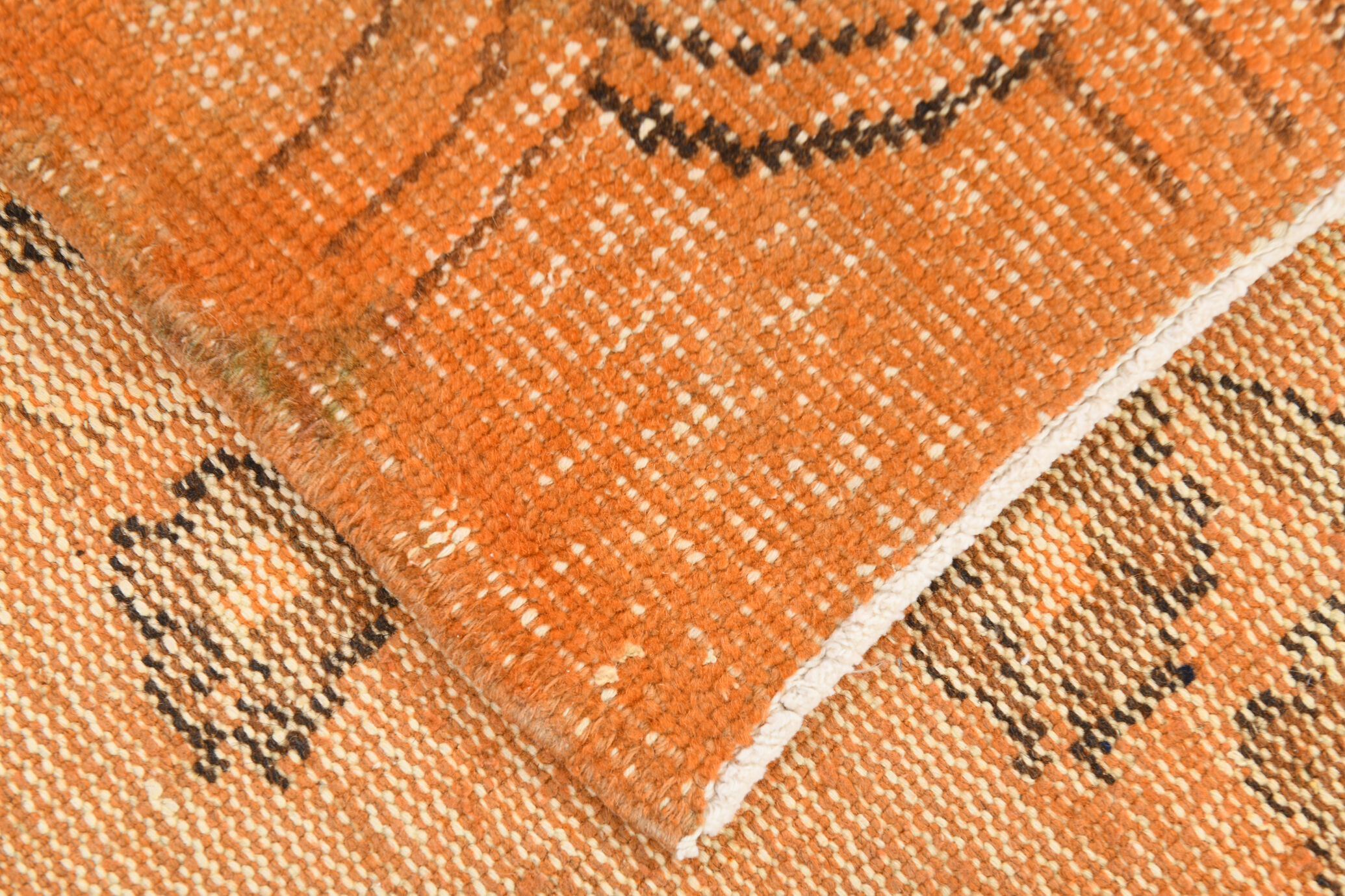 Orange wool turkish rug 299x178cm